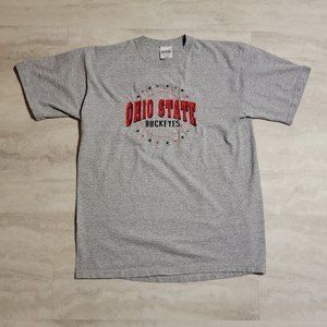 Vintage B Wear Mens Gray Embroidered Ohio State Buckeyes T-Shirt Large